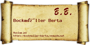 Bockmüller Berta névjegykártya